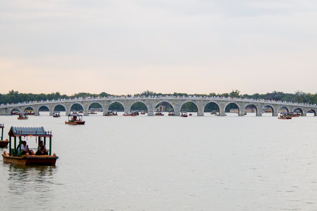 a bridge spanning over a large body of water